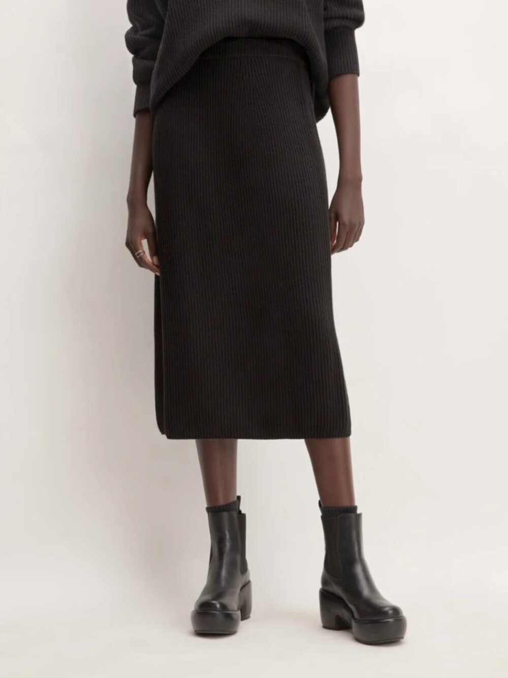 Everlane Organic Cotton Sweater Midi Skirt - Size XS